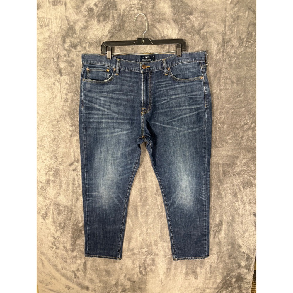 Lucky Brand 410 Athletic Slim Mens Jeans Dark Wash Denim 42x28 Blue